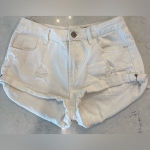 Wishlist White Denim V Cut Jean Shorts Size Small